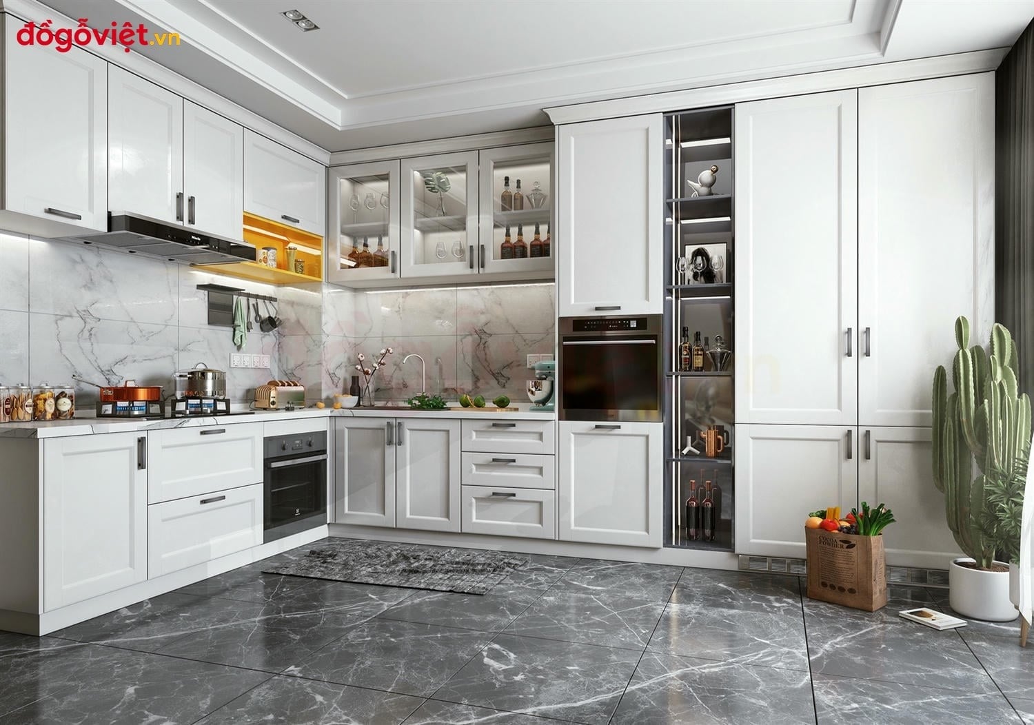 25+ mẫu tủ bếp t&acirc;n cổ điển gỗ c&ocirc;ng nghiệp được ưa chuộng nhất hiện nay  