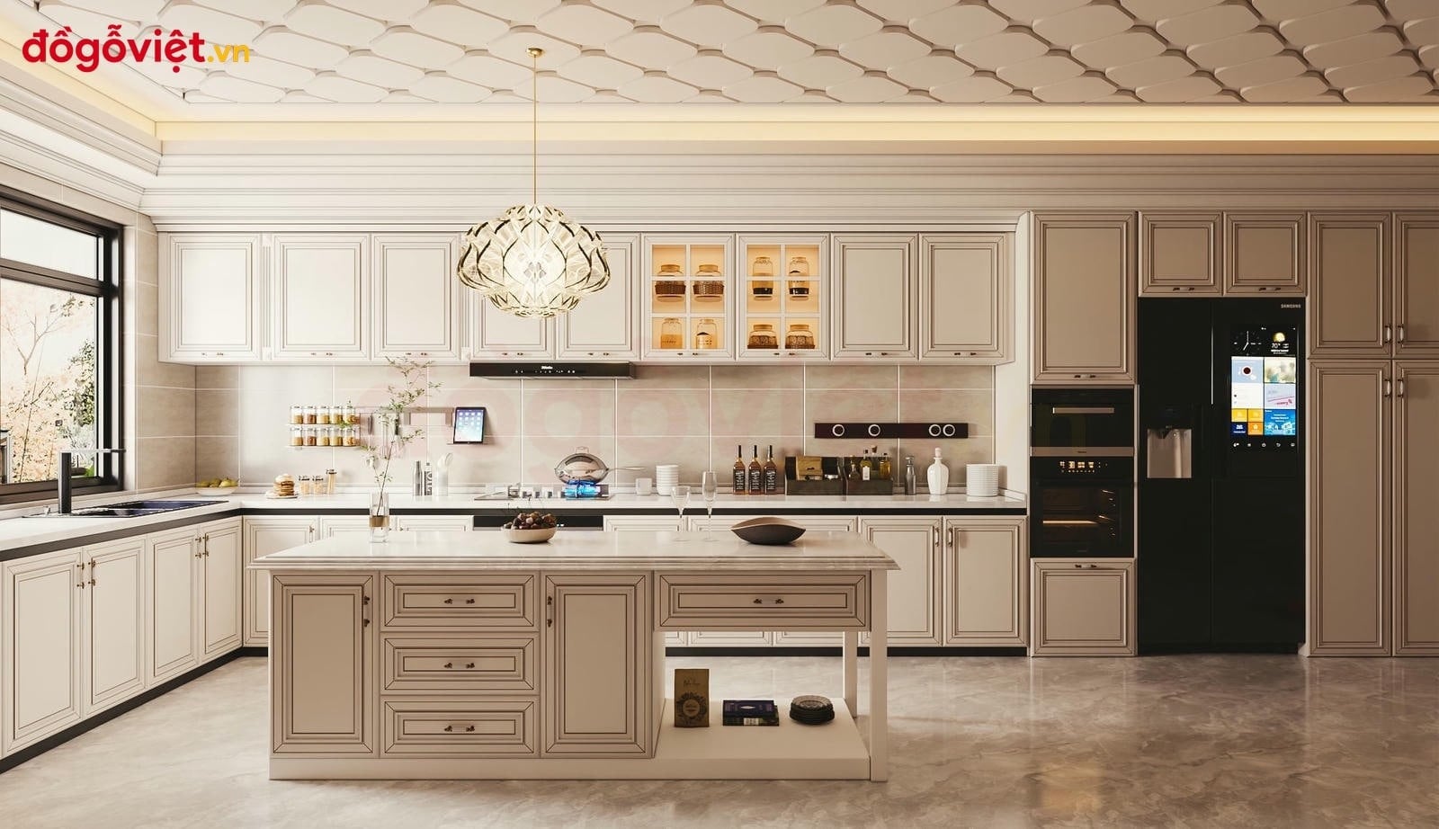 25+ mẫu tủ bếp t&acirc;n cổ điển gỗ c&ocirc;ng nghiệp được ưa chuộng nhất hiện nay  