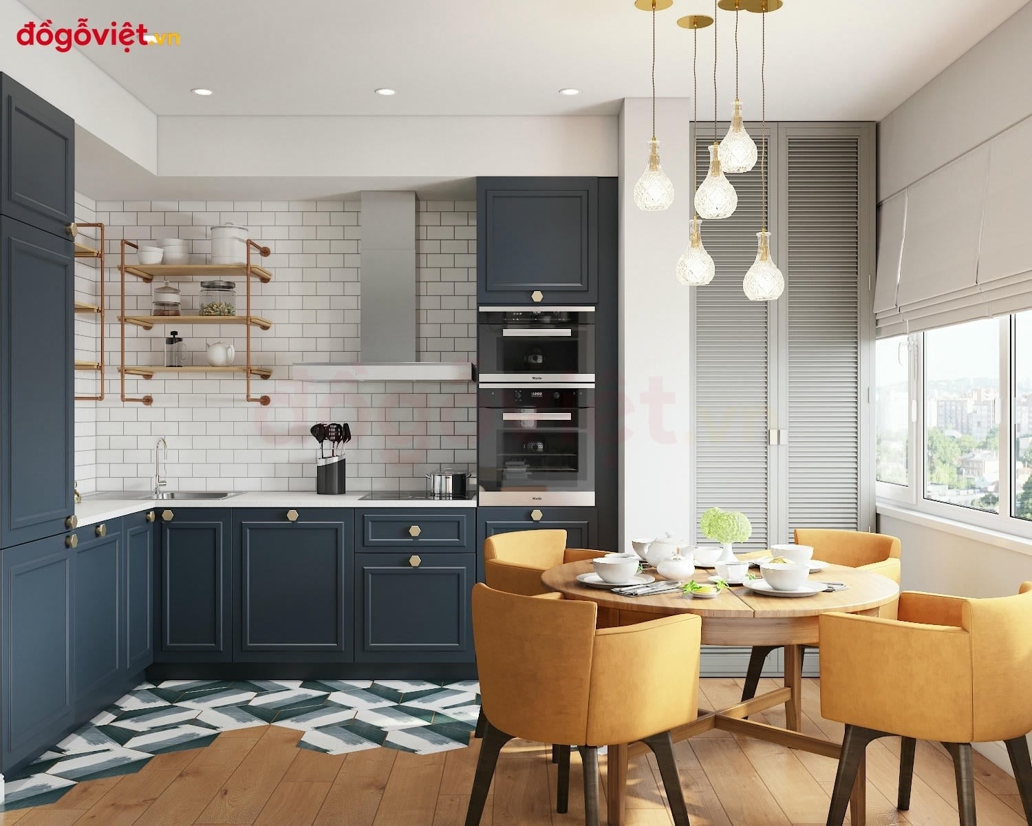 25+ mẫu tủ bếp t&acirc;n cổ điển gỗ c&ocirc;ng nghiệp được ưa chuộng nhất hiện nay  