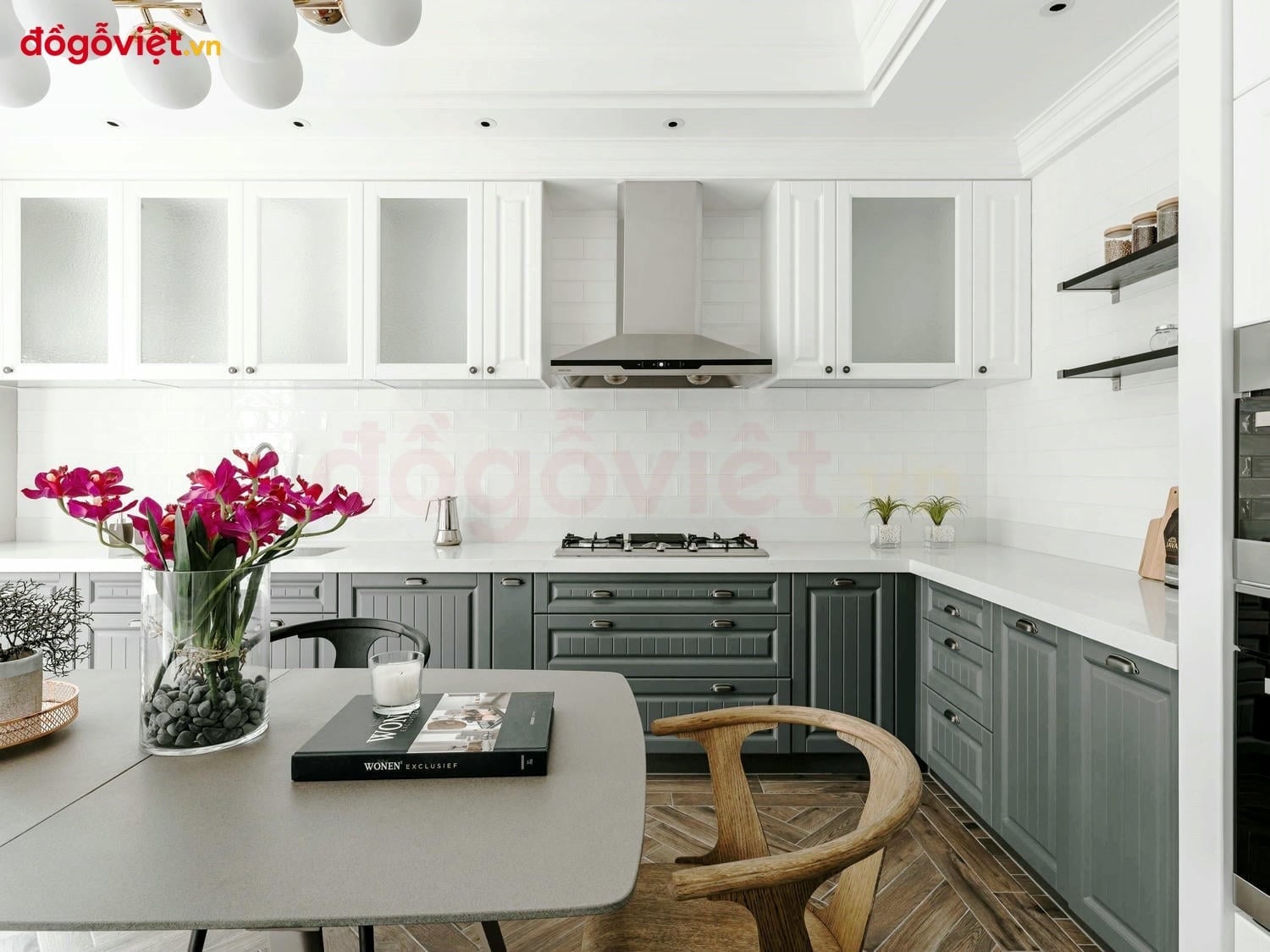 25+ mẫu tủ bếp t&acirc;n cổ điển gỗ c&ocirc;ng nghiệp được ưa chuộng nhất hiện nay  