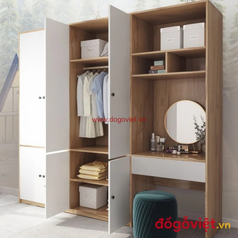 25+ Mẫu tủ quần áo bàn trang điểm cực đẹp, đáng mua nhất hiện nay