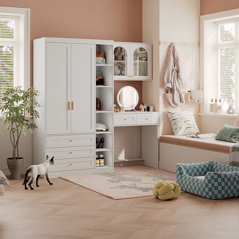 25+ Mẫu tủ quần áo bàn trang điểm cực đẹp, đáng mua nhất hiện nay