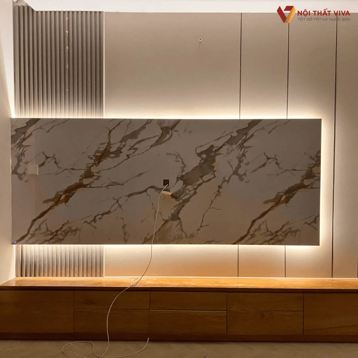 40+ Mẫu v&aacute;ch tivi ph&ograve;ng kh&aacute;ch hiện đại v&agrave; b&iacute; quyết chọn chuẩn gu