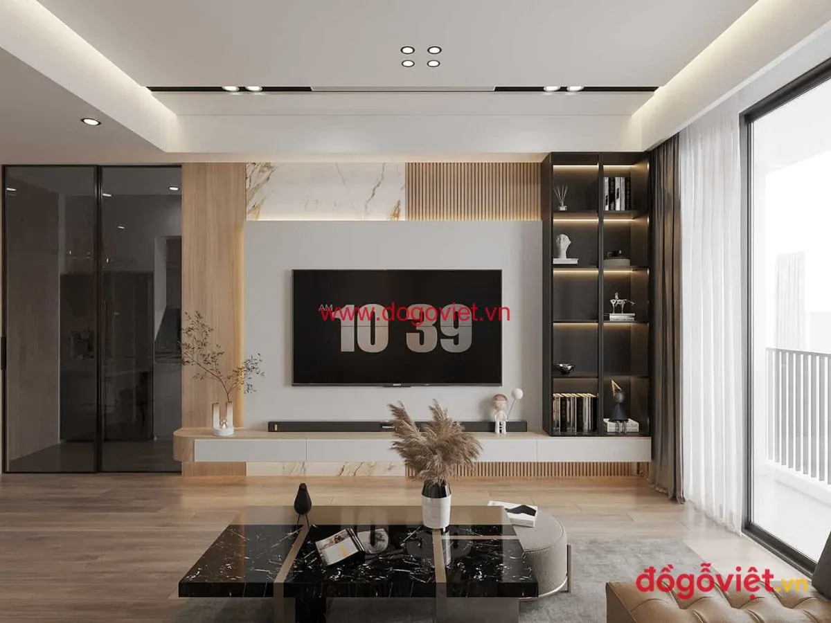 40+ Mẫu v&aacute;ch tivi ph&ograve;ng kh&aacute;ch hiện đại v&agrave; b&iacute; quyết chọn chuẩn gu