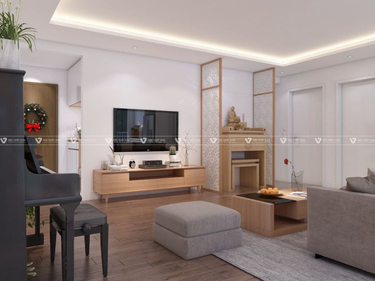 9+ kệ tivi kết hợp bàn thờ đẹp, hiện đại & bố trí đúng chuẩn phong thủy