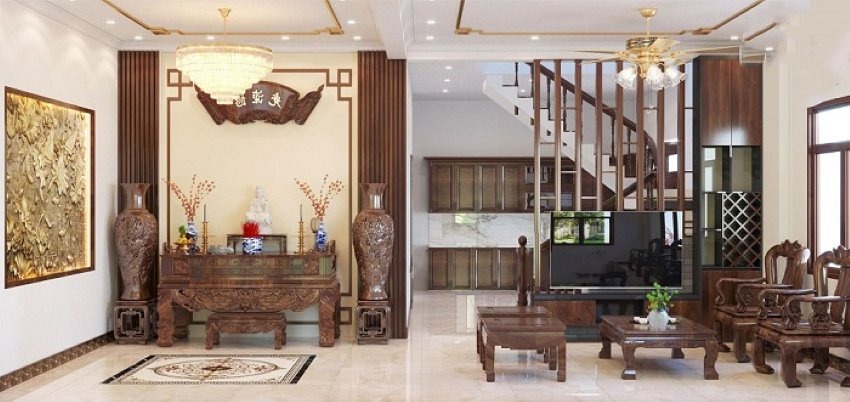 C&aacute;ch trang tr&iacute; ph&ograve;ng kh&aacute;ch hiện đại ng&agrave;y Tết hợp phong thủy, đ&oacute;n t&agrave;i lộc