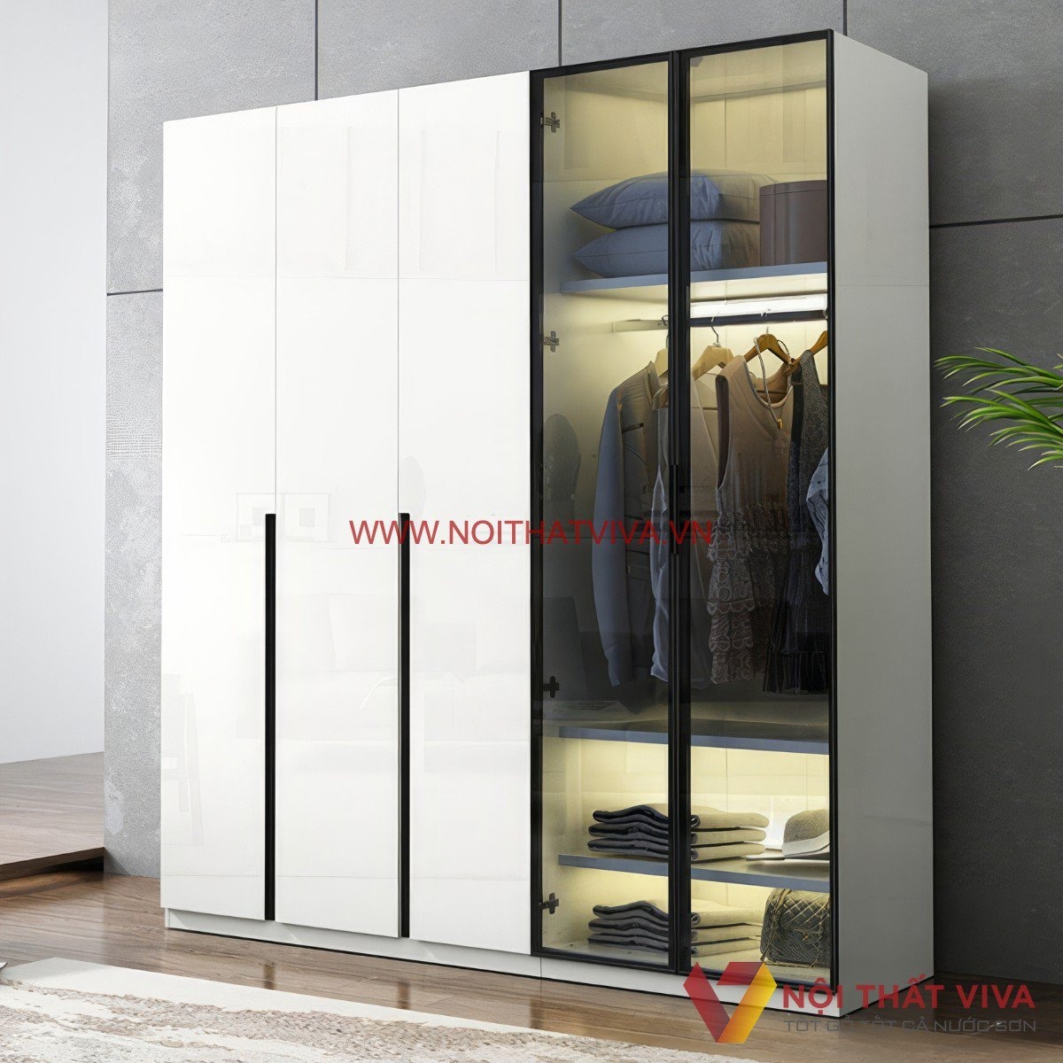 Chọn tủ áo cánh kính hay cánh gỗ? Gợi ý từ chuyên gia thiết kế nội thất Chọn tủ áo cánh kính hay cánh gỗ? Gợi ý từ chuyên gia thiết kế nội thất