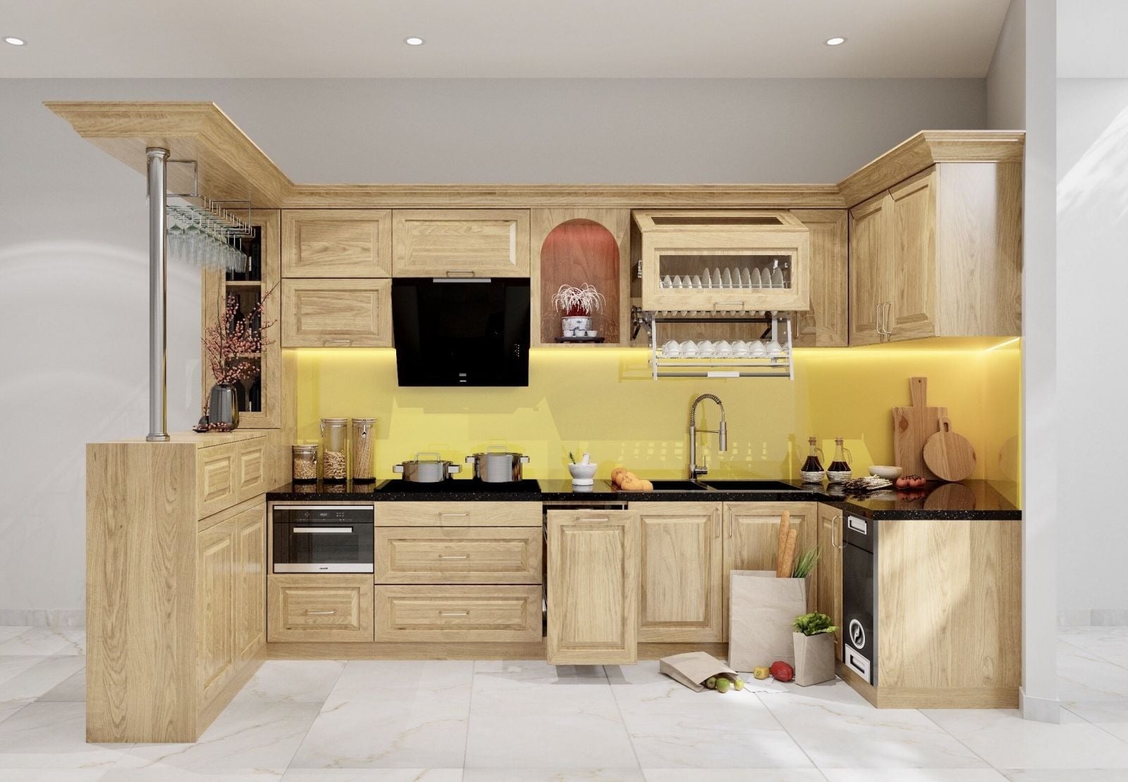 C&oacute; n&ecirc;n l&agrave;m tủ bếp c&oacute; quầy bar? Ph&acirc;n t&iacute;ch ưu điểm thực tế