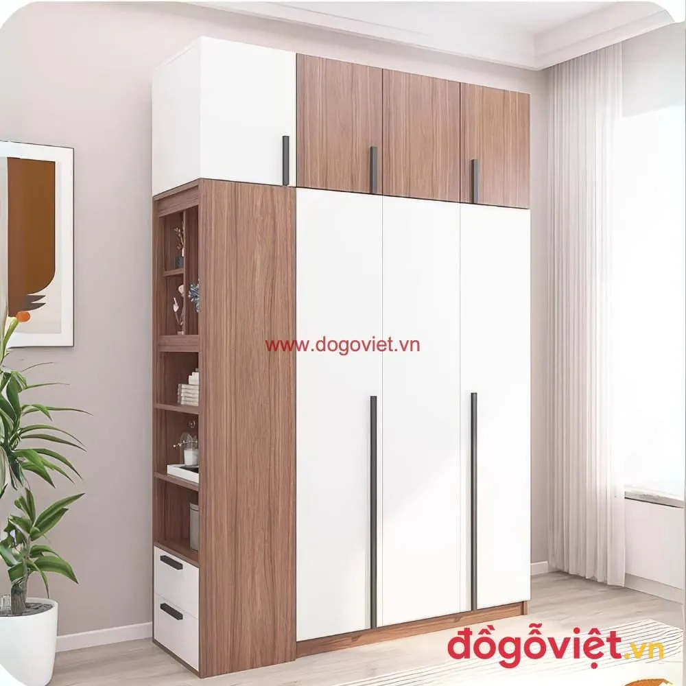 Có nên mua tủ quần áo 4 cánh gỗ công nghiệp? Đánh giá chi tiết & mẫu mới 
