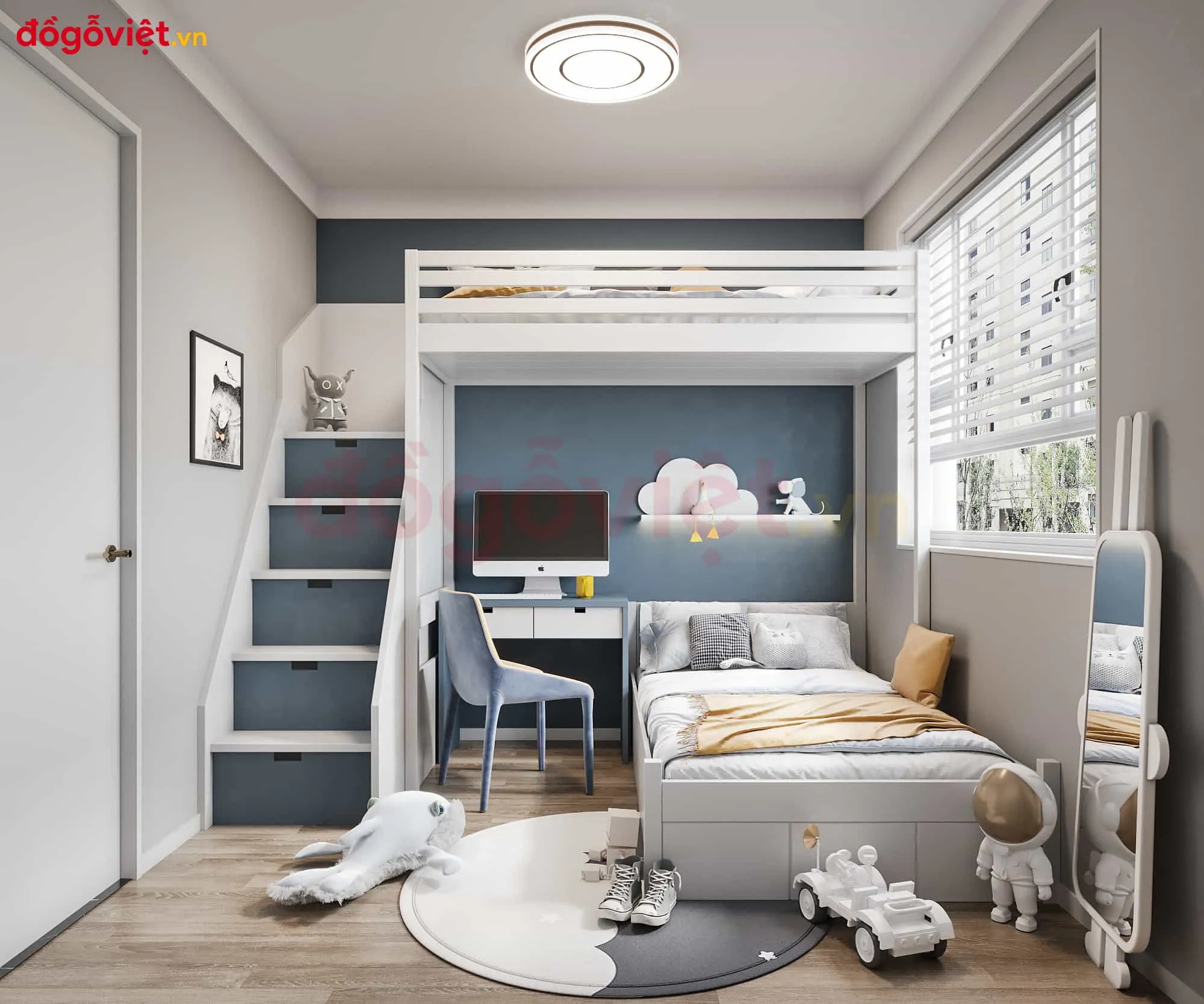 20+ mẫu giường trẻ em 1m2 đẹp, chắc chắn, phù hợp cho bé trai, bé gái