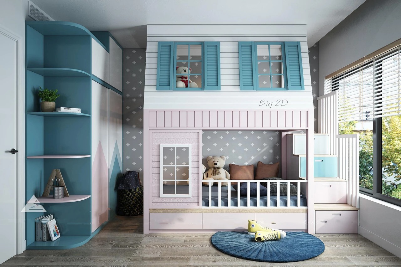 20+ mẫu giường trẻ em 1m2 đẹp, chắc chắn, phù hợp cho bé trai, bé gái