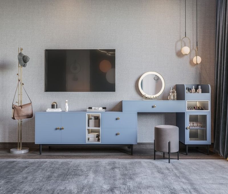 Kệ tivi kết hợp bàn trang điểm: Giải pháp 2 trong 1 được ưa chuộng 