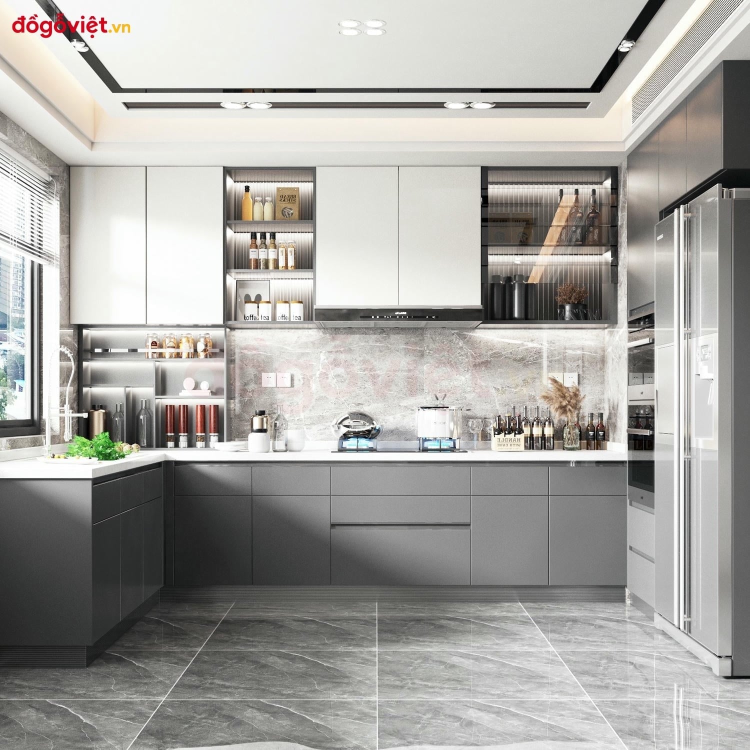 Kh&aacute;m ph&aacute; c&aacute;c d&ograve;ng tủ bếp m&agrave;u ghi x&aacute;m đẹp, cao cấp đ&aacute;ng mua nhất  