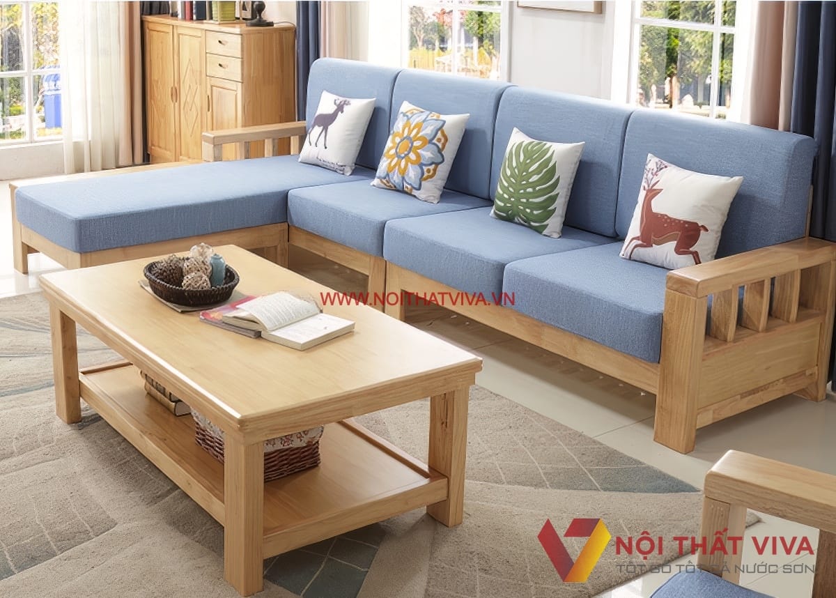 Kh&aacute;m ph&aacute; sức h&uacute;t của ghế sofa gỗ nệm m&uacute;t trong ph&ograve;ng kh&aacute;ch 