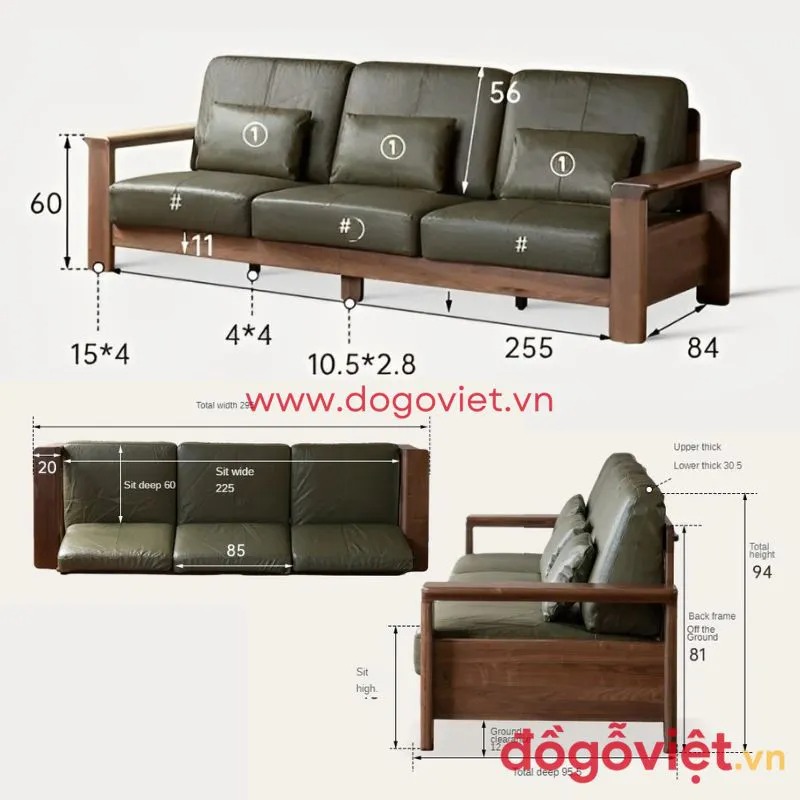  K&iacute;ch thước b&agrave;n ghế sofa gỗ chuẩn đẹp cho mọi ph&ograve;ng kh&aacute;ch chi tiết