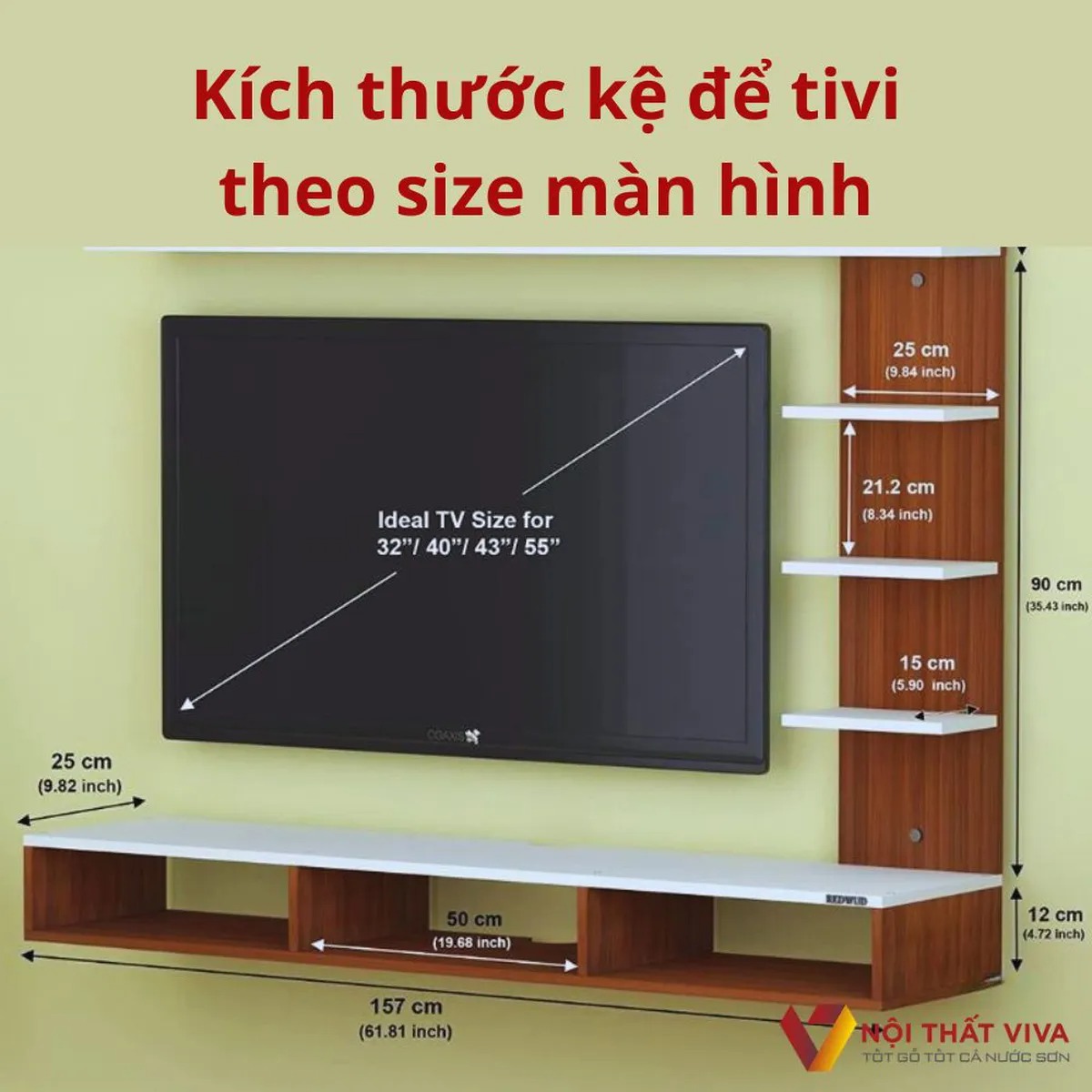 Kích thước kệ tivi tiêu chuẩn bao nhiêu là hợp lý? Gợi ý cho người mới