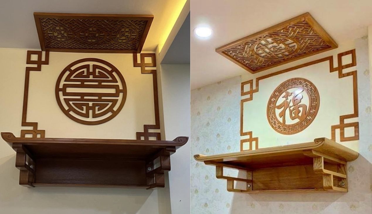 Kinh nghiệm chọn b&agrave;n thờ treo tường c&oacute; v&aacute;ch ngăn chuẩn phong thủy