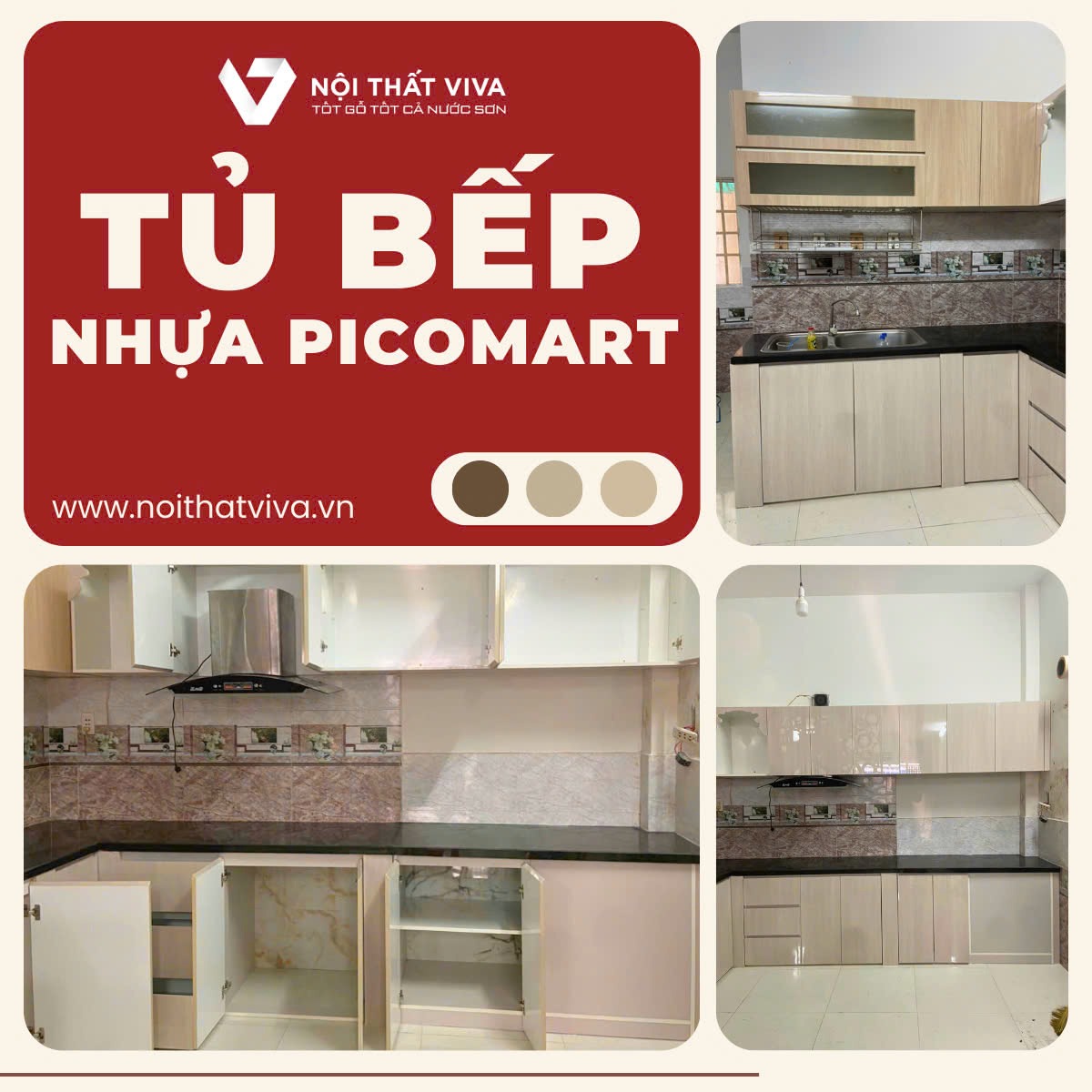 Kinh nghiệm chọn tủ bếp nhựa cao cấp: đẹp sang, bền bỉ, giá tốt nhất 