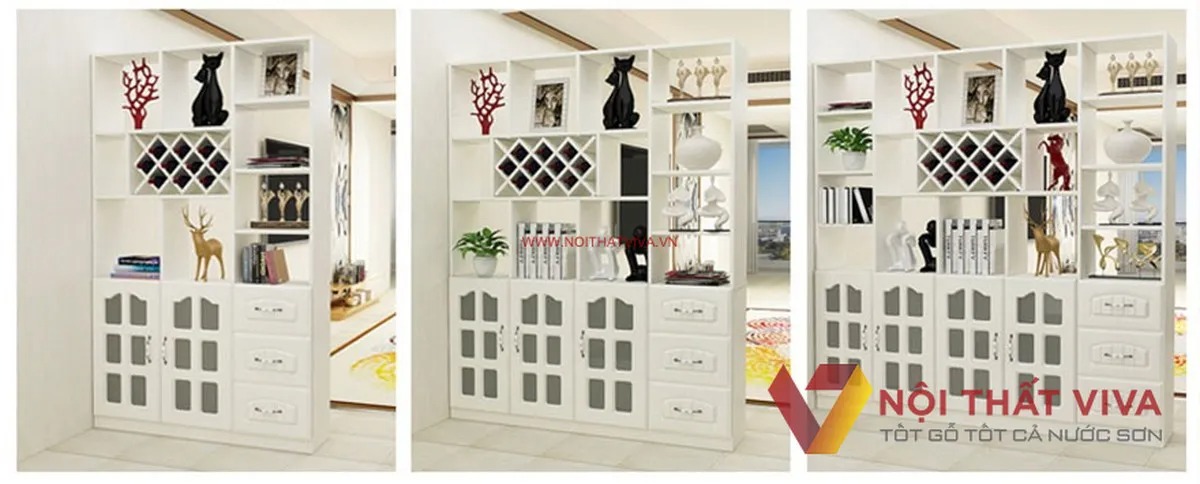 Kinh nghiệm chọn vách ngăn tủ rượu phòng khách vừa đẹp vừa tiện dụng