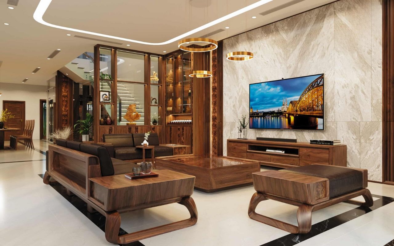 Kinh nghiệm chọn vách ngăn tủ rượu phòng khách vừa đẹp vừa tiện dụng