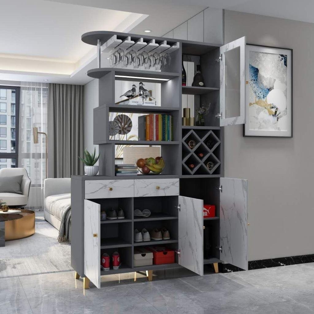 Kinh nghiệm chọn vách ngăn tủ rượu phòng khách vừa đẹp vừa tiện dụng