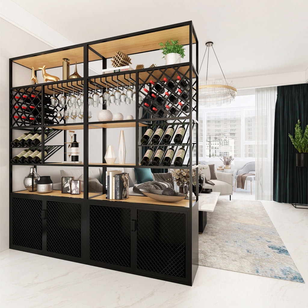 Kinh nghiệm chọn vách ngăn tủ rượu phòng khách vừa đẹp vừa tiện dụng