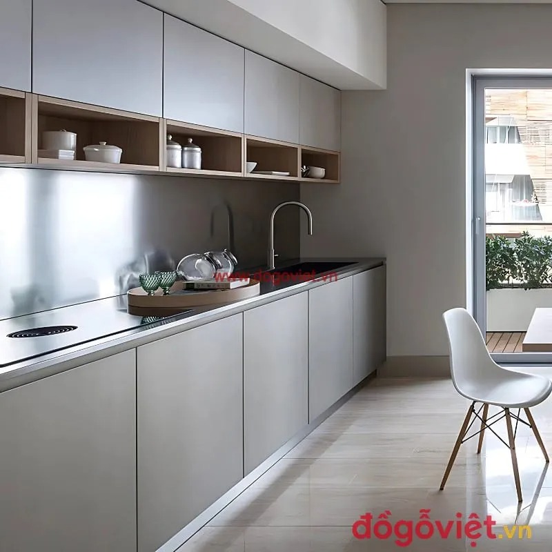 Kinh nghiệm thiết kế, lắp đặt mẫu tủ bếp chữ I đẹp, tiện nghi 