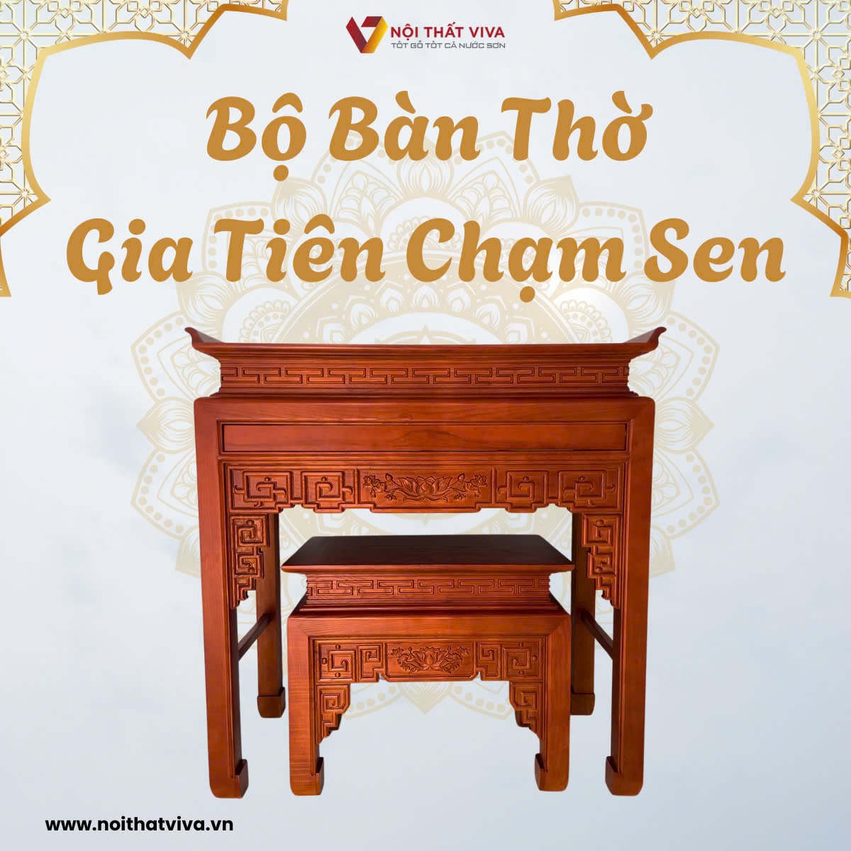 Mẫu b&agrave;n thờ gia ti&ecirc;n đẹp & c&aacute;ch bố tr&iacute; kh&ocirc;ng gian thờ c&uacute;ng trang nghi&ecirc;m