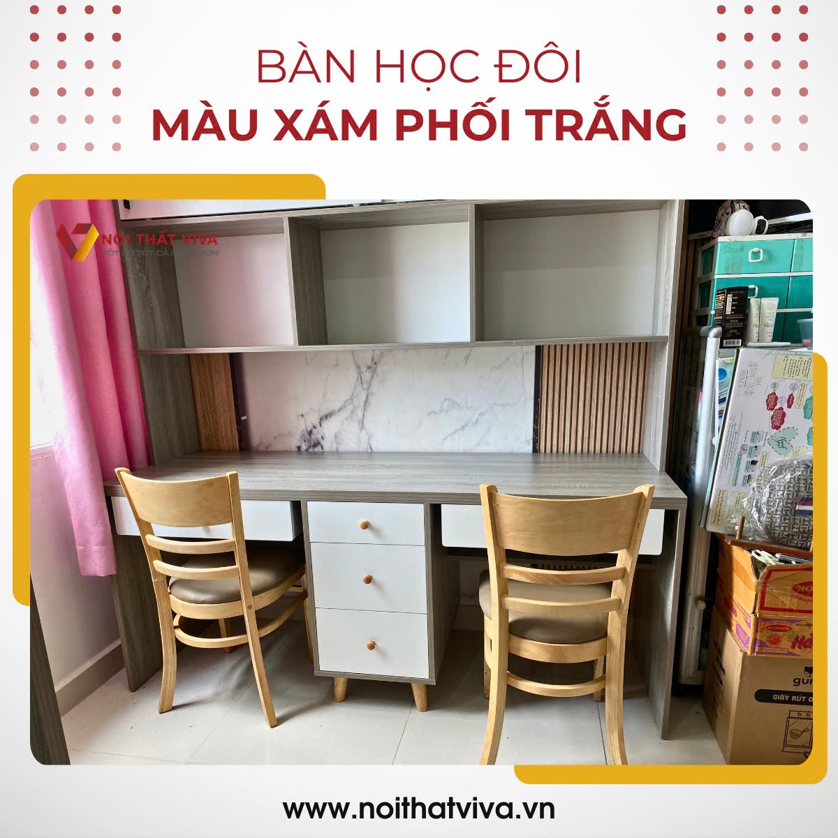 Review những mẫu bàn học đôi đẹp nhất đáng đầu tư cho bé
