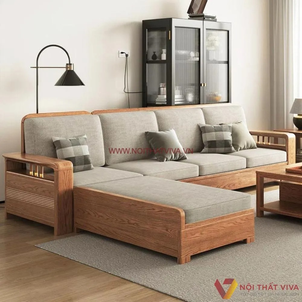 Sofa gỗ sồi chữ L c&oacute; ph&ugrave; hợp ph&ograve;ng kh&aacute;ch diện t&iacute;ch nhỏ kh&ocirc;ng?