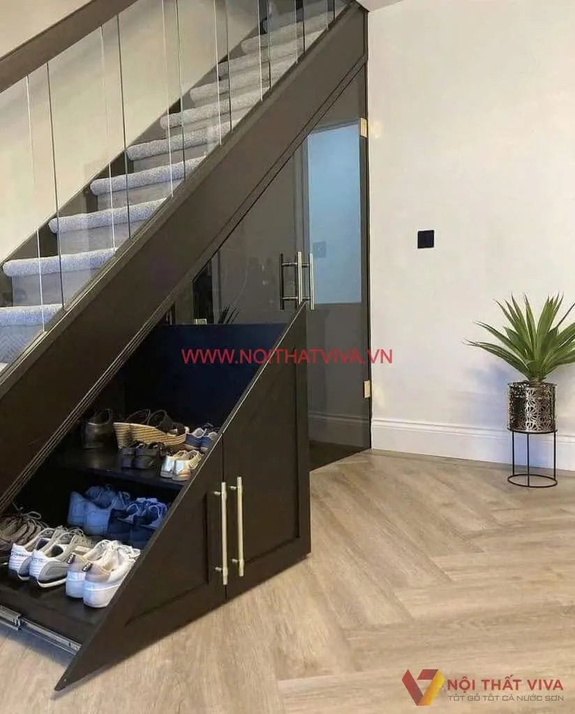 Thiết kế & thi công tủ giày cầu thang đẹp, giá rẻ tại xưởng, phù hợp không gian Thiết kế & thi công tủ giày cầu thang đẹp, giá rẻ tại xưởng, phù hợp không gian