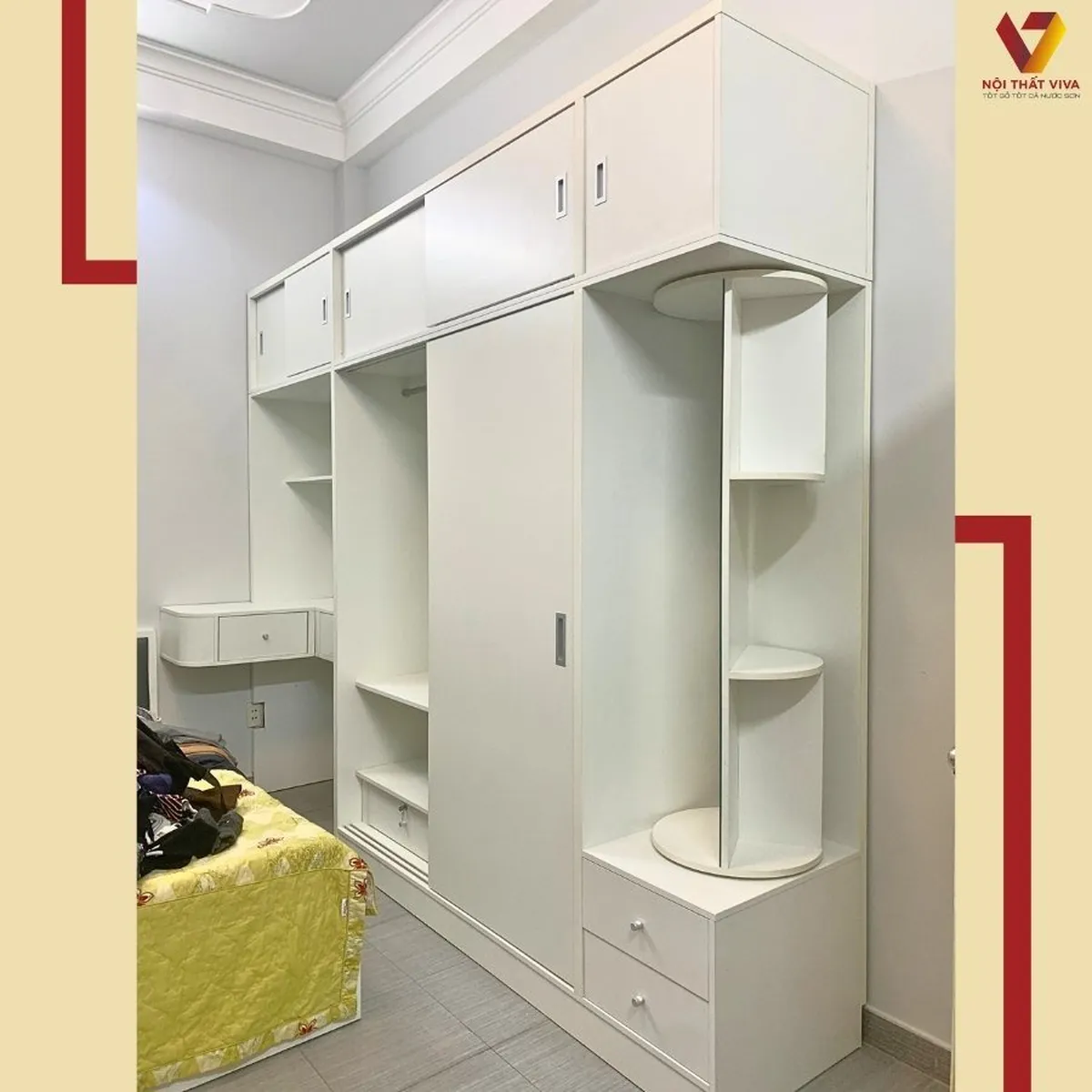 Kích thước tiêu chuẩn tủ quần áo kịch trần theo diện tích phòng ngủ 2025 Kích thước tiêu chuẩn tủ quần áo kịch trần theo diện tích phòng ngủ 2025