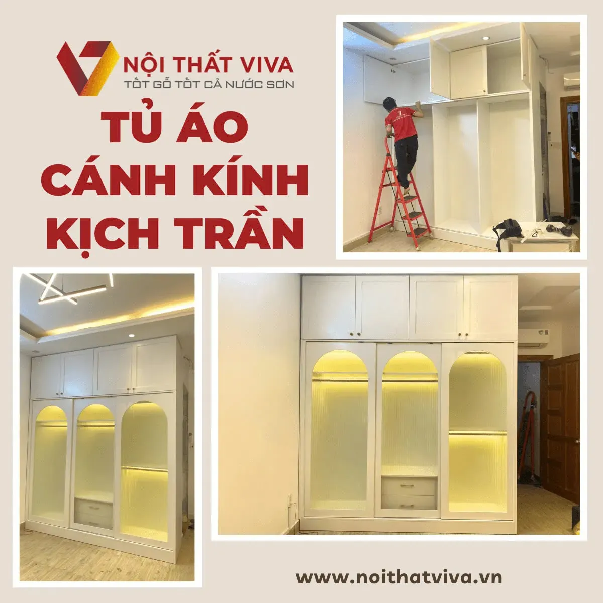 Kích thước tiêu chuẩn tủ quần áo kịch trần theo diện tích phòng ngủ 2025 Kích thước tiêu chuẩn tủ quần áo kịch trần theo diện tích phòng ngủ 2025