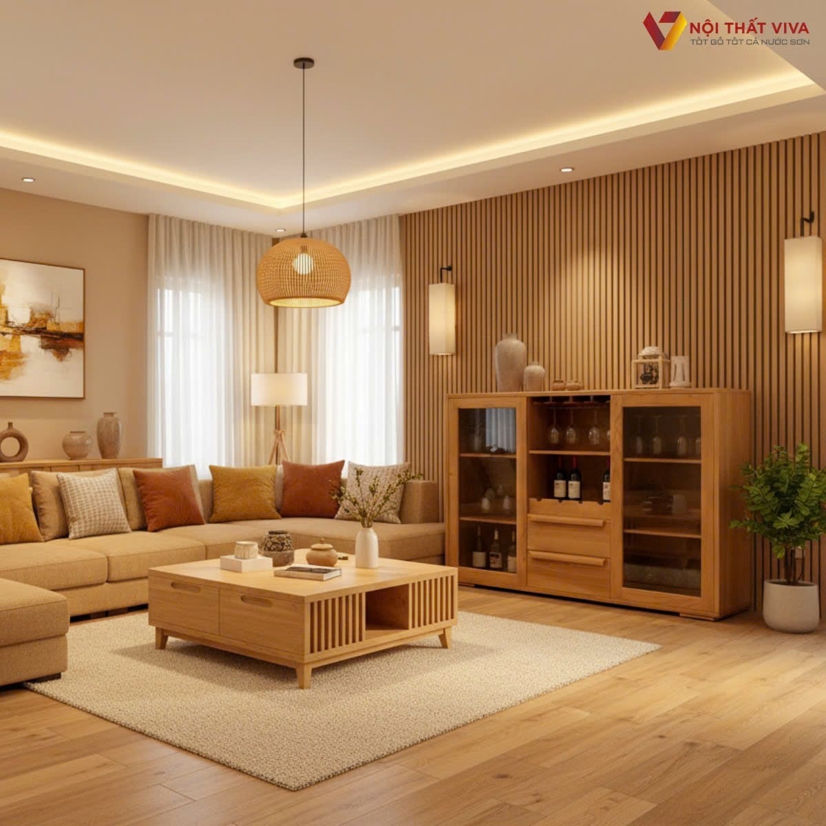 Mẫu tủ rượu bằng gỗ tự nhiên đẹp mắt, báo giá & thiết kế theo yêu cầu