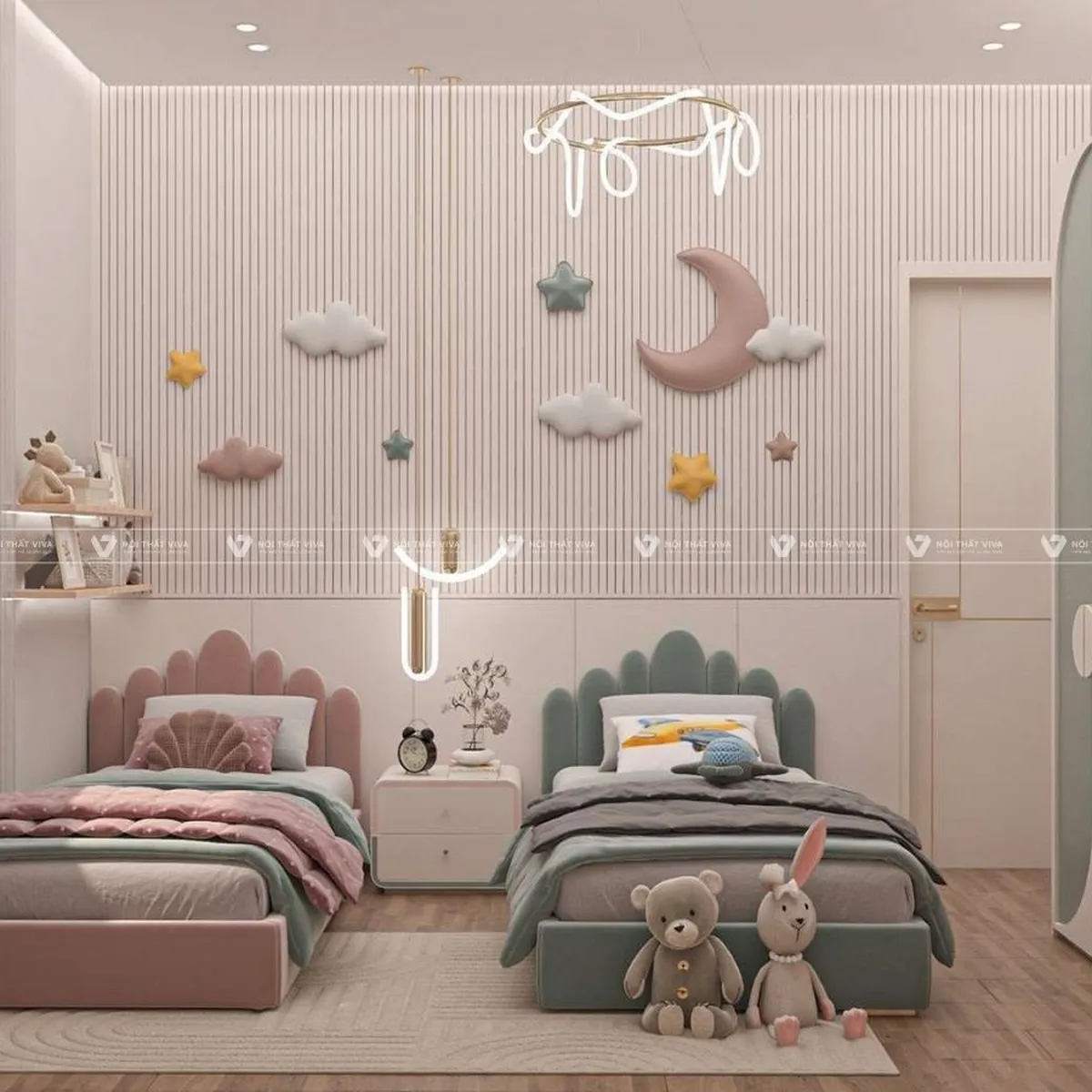 Nguyên tắc cần tắm trong thiết kế phòng cho 2 bé trai và gái đẹp Nguyên tắc cần tắm trong thiết kế phòng cho 2 bé trai và gái đẹp