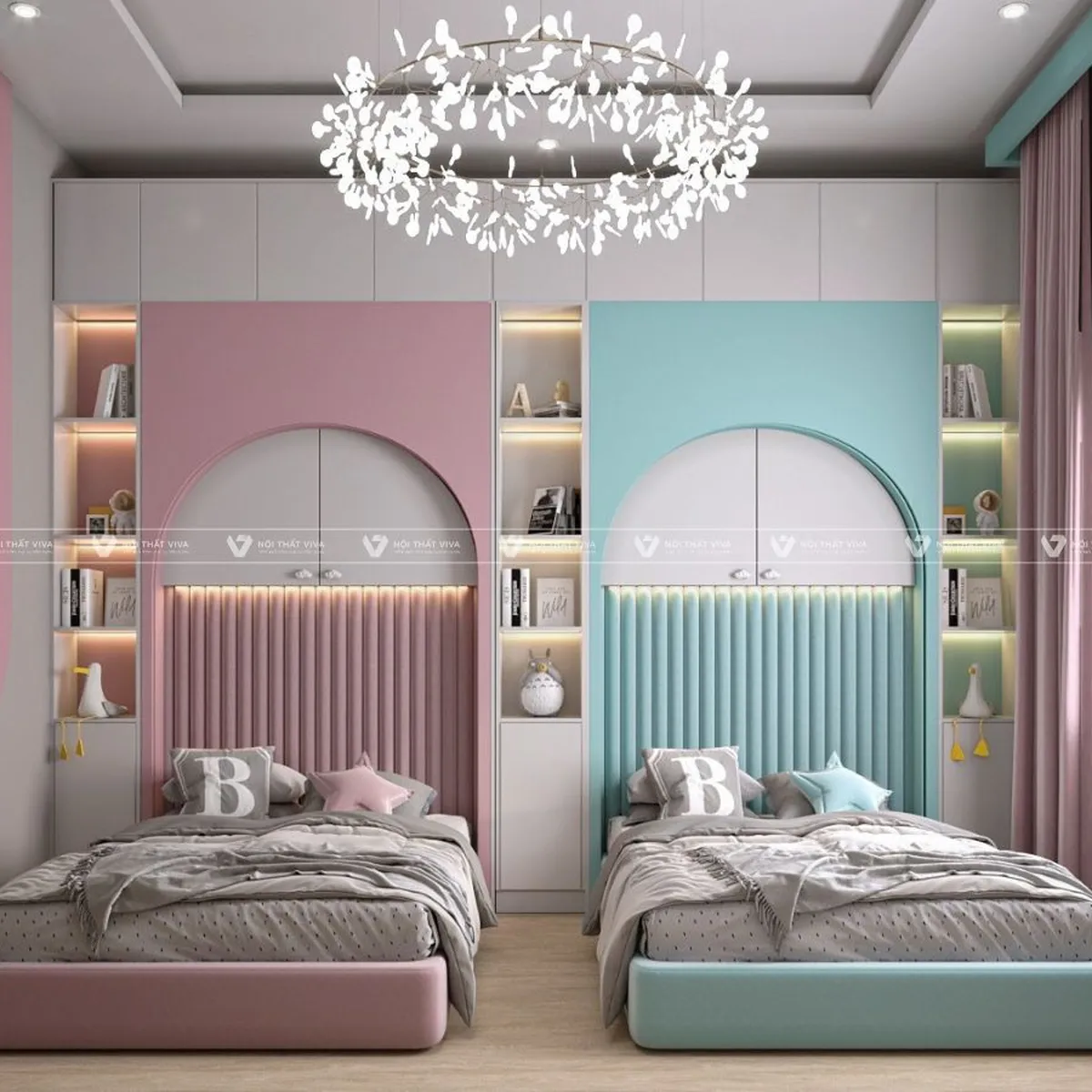 Nguyên tắc cần tắm trong thiết kế phòng cho 2 bé trai và gái đẹp Nguyên tắc cần tắm trong thiết kế phòng cho 2 bé trai và gái đẹp