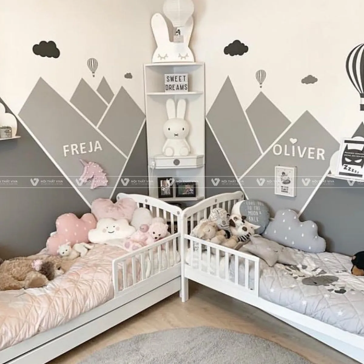 Nguyên tắc cần tắm trong thiết kế phòng cho 2 bé trai và gái đẹp Nguyên tắc cần tắm trong thiết kế phòng cho 2 bé trai và gái đẹp