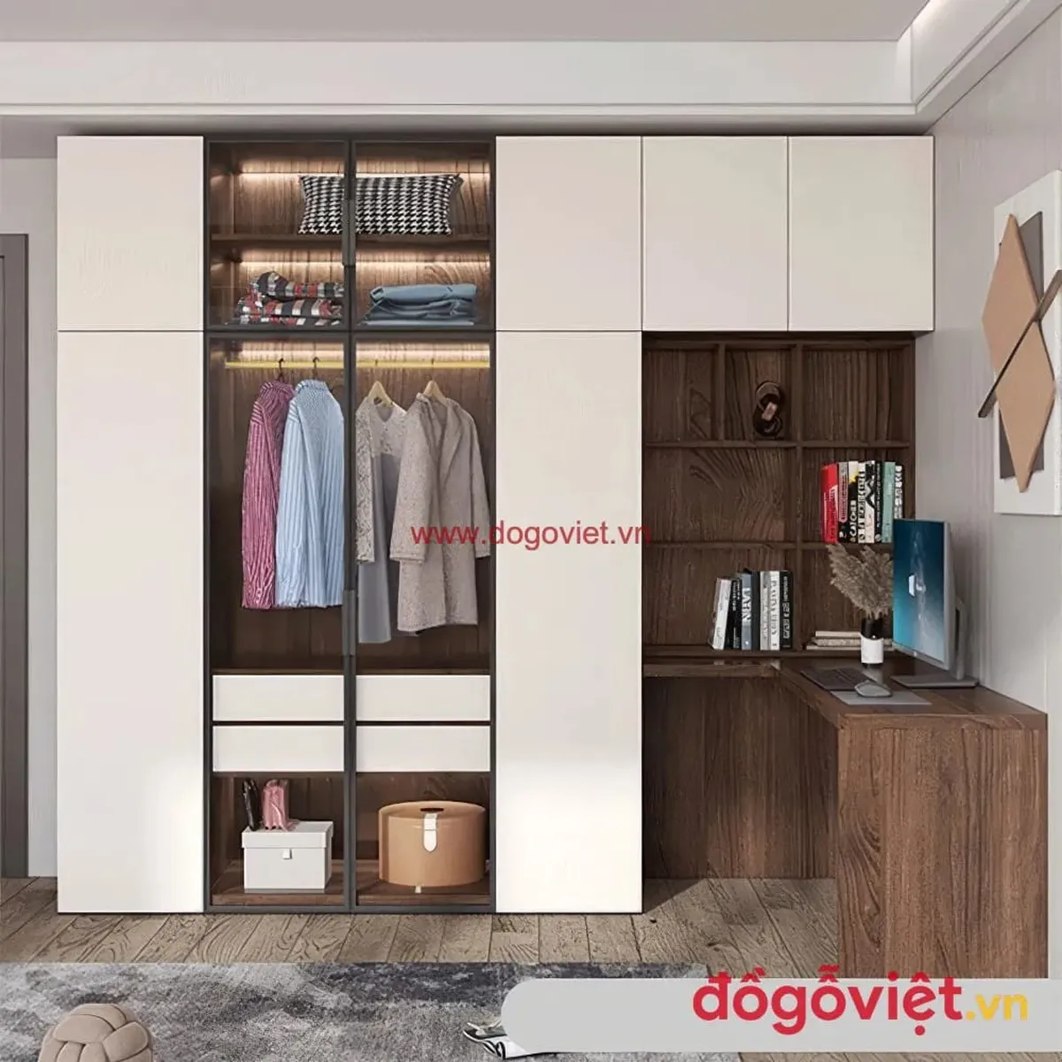 Top 5 mẫu tủ áo cánh kính khung gỗ đẹp xuất sắc và bắt trend nhất