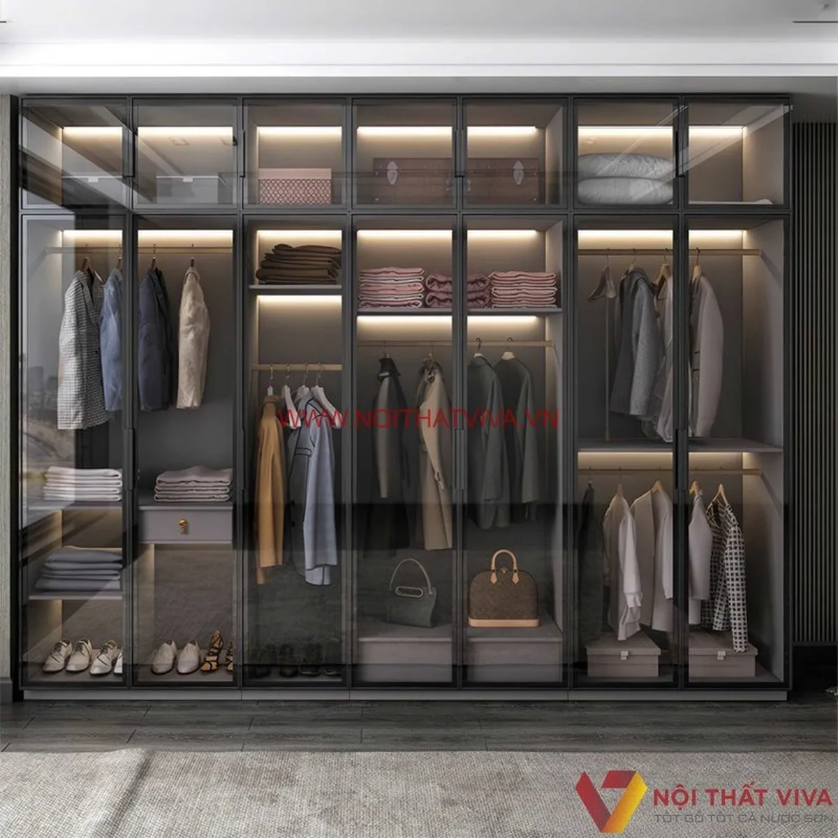 Top 5 mẫu tủ áo cánh kính khung gỗ đẹp xuất sắc và bắt trend nhất