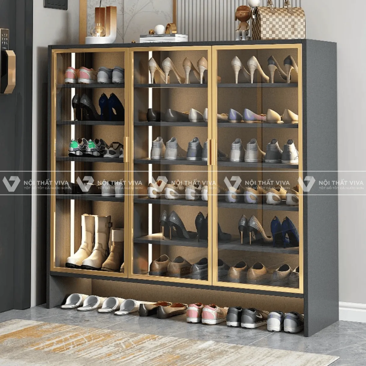 Tủ Giày Cánh Kính Tủ Giày Cánh Kính