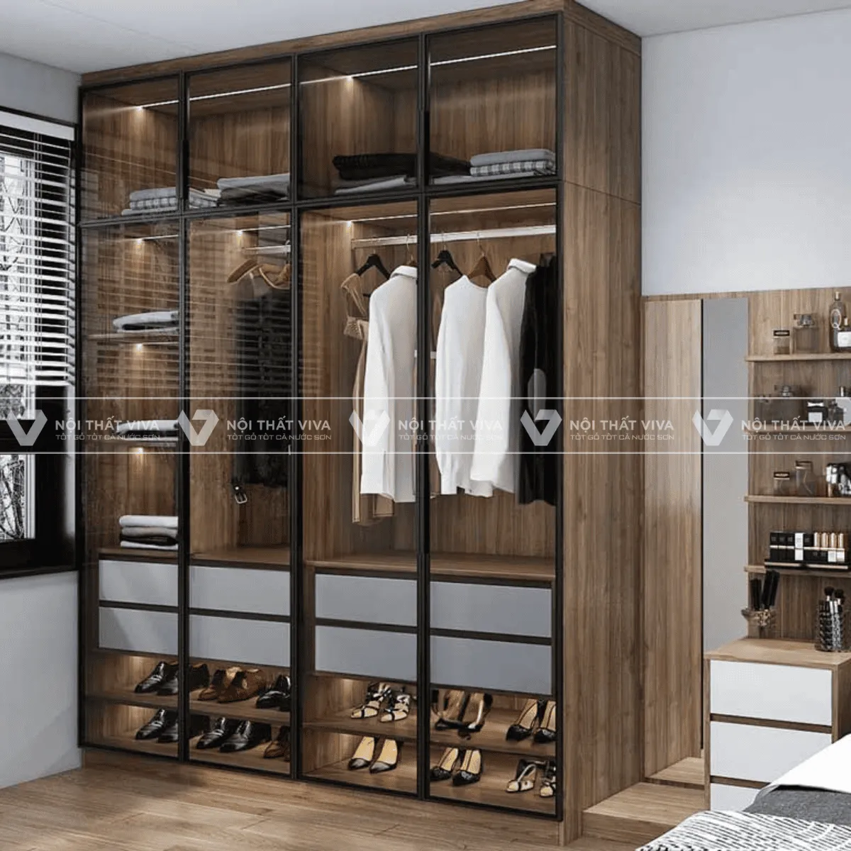 Tủ Giày Cánh Kính Tủ Giày Cánh Kính