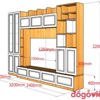 Kệ Tủ Tivi Phòng Khách Gỗ Công Nghiệp Màu Vàng Phối Trắng Hiện Đại