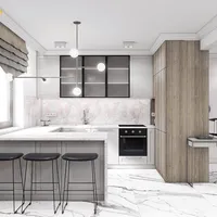 Mẫu Nhà Bếp Hiện Đại Gỗ Công Nghiệp Hình Chữ G Đẹp Tối Ưu
