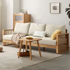 Ghế Sofa Nhỏ Gọn Giá Rẻ Thiết Kế Nan Gỗ Sang Trọng