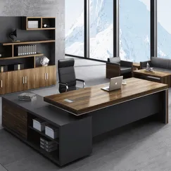 Bàn Giám Đốc Cao Cấp Gỗ Công Nghiệp Thiết Kế Hình Chữ L Độc Đáo 