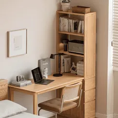Bàn Gỗ Làm Việc Đẹp Thiết Kế Tinh Xảo Tích Hợp Giá Sách Tiện Lợi  Bàn Gỗ Làm Việc Đẹp Thiết Kế Tinh Xảo Tích Hợp Giá Sách Tiện Lợi