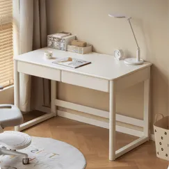 Bàn Học Bằng Gỗ Tự Nhiên Sơn Trắng Kiểu Dáng Đơn Giản Hiện Đại Bàn Học Bằng Gỗ Tự Nhiên Sơn Trắng Kiểu Dáng Đơn Giản Hiện Đại