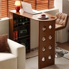 Bàn Quầy Bar Gỗ Xoan Đào Mặt Bàn Bo Góc Phong Cách Hiện Đại