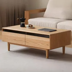 Bàn Sofa Chữ Nhật Chất Liệu Gỗ Tự Nhiên Phong Cách Bắc Âu Hiện Đại