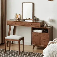 Bàn Trang Điểm Hiện Đại Kiểu Dáng Thanh Lịch Kèm Học Tủ Thu Gọn Tiện Lợi